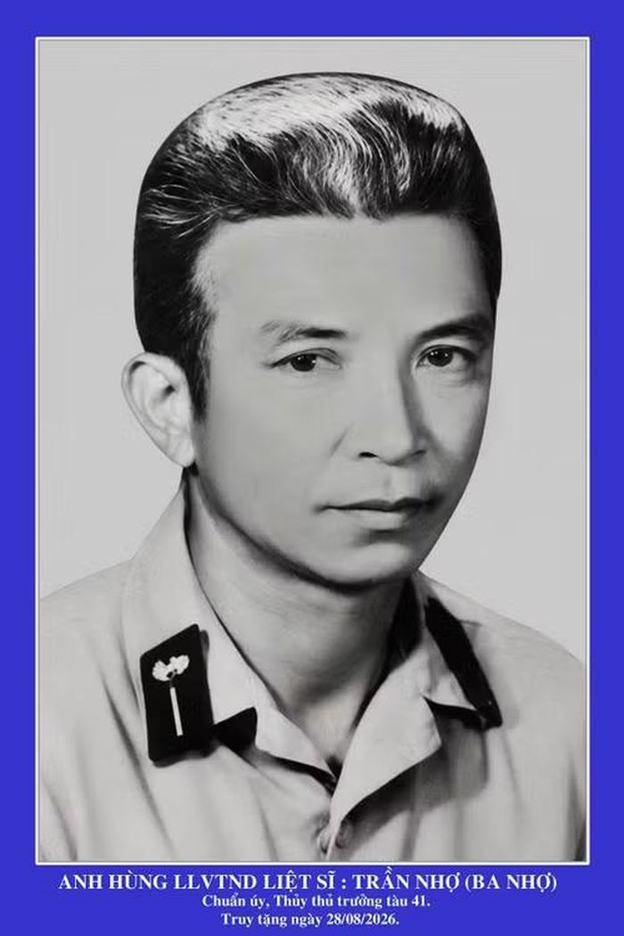 Anh hùng Lực lượng vũ trang nhân dân Trần Nhợ (Ba Nhợ), thủy thủ trưởng tàu C41.