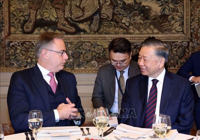  Tổng Bí thư, Chủ tịch nước Tô Lâm dự hội đàm và chiêu đãi của Thủ tướng Bỉ Bart De Wever. Ảnh: TTXVN 