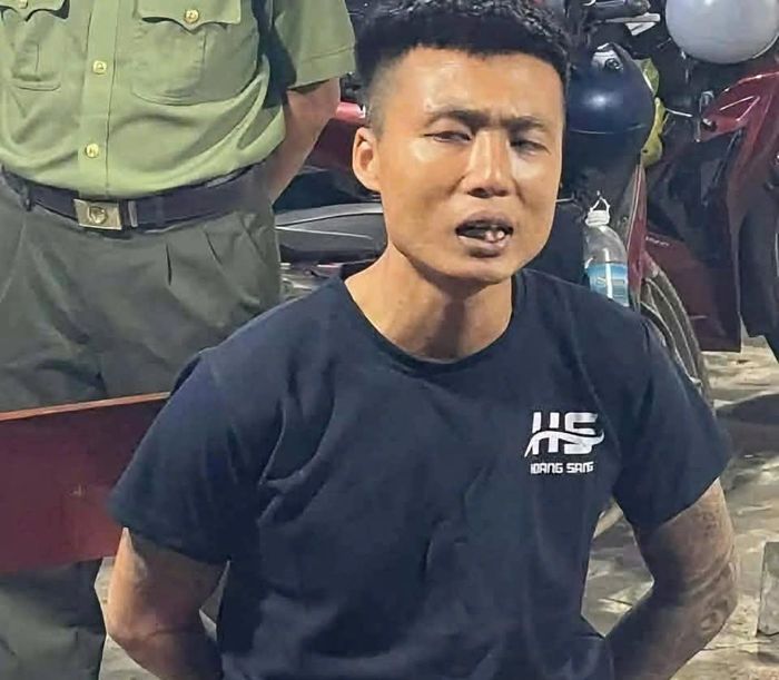 Công an bắt giữ Lê Văn Cường, một trong 4 phạm nhân trốn khỏi Trại giam A2. Ảnh: Công an cung cấp