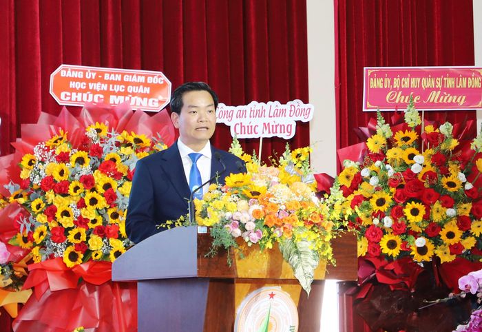 TS. Mai Minh Nhật, Hiệu trưởng Trường Đại học Đà Lạt phát biểu tại lễ kỷ niệm. Ảnh: ĐOÀN KIÊN