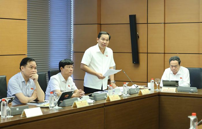  Tổng Thư ký, Chủ nhiệm Văn phòng Quốc hội Lê Quang Mạnh góp ý về dự thảo Luật sửa đổi, bổ sung một số điều của Luật Đầu tư. Ảnh: QUANG PHÚC 