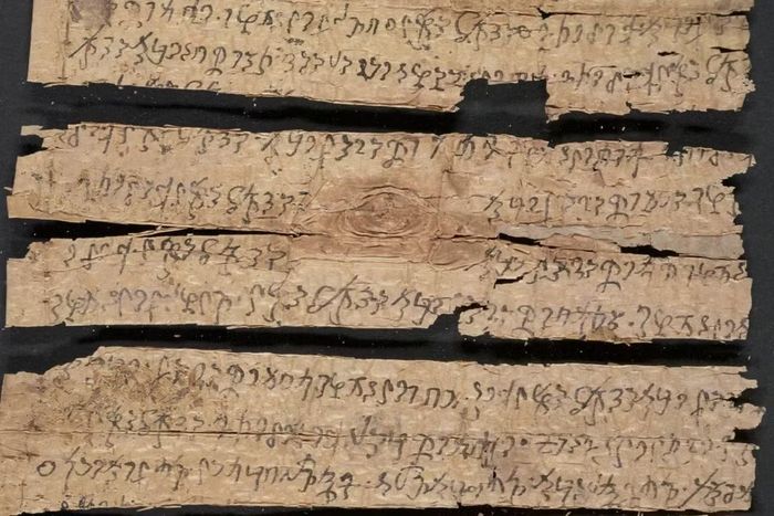 Mảnh bản thảo Phật giáo Gandhara viết bằng chữ Kharosthi. Ảnh: posttoday.com