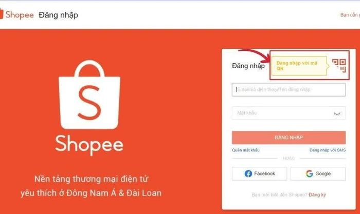 Hãy tìm và chọn tùy chọn Đăng nhập với mã QR.