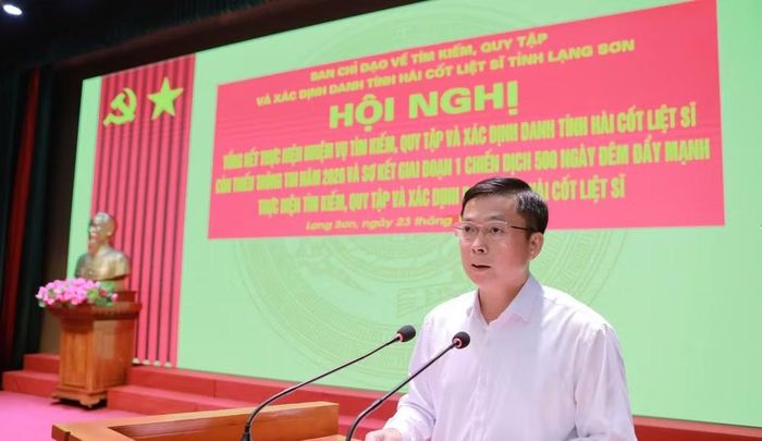 Ông Đinh Hữu Học, Phó Chủ tịch Thường trực UBND tỉnh phát biểu tại hội nghị. Ảnh: Báo Lạng Sơn