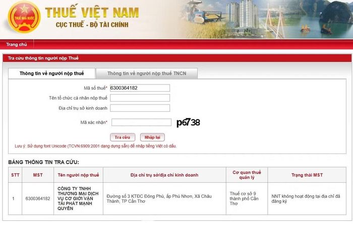 Cảnh báo DN không hoạt động tại địa chỉ đăng ký của Cục Thuế.