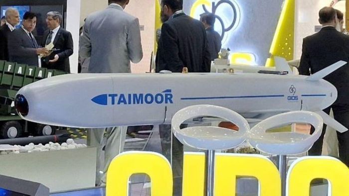 Tại Triển lãm và Hội thảo Quốc phòng Quốc tế 2024 (IDEAS) ở Karachi, Pakistan đã giới thiệu tên lửa hành trình phóng từ trên không Taimoor (ALCM). Ảnh: Bulgarianmilitary