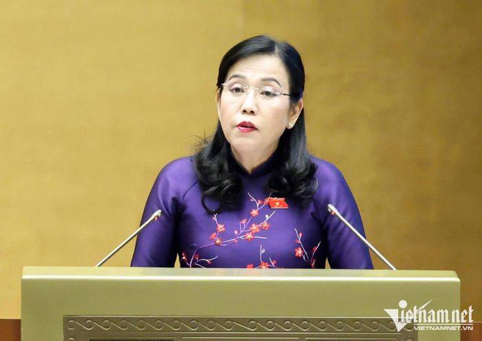 Chủ nhiệm Ủy ban Khoa học, Công nghệ và Môi trường Nguyễn Thanh Hải trình bày thẩm tra