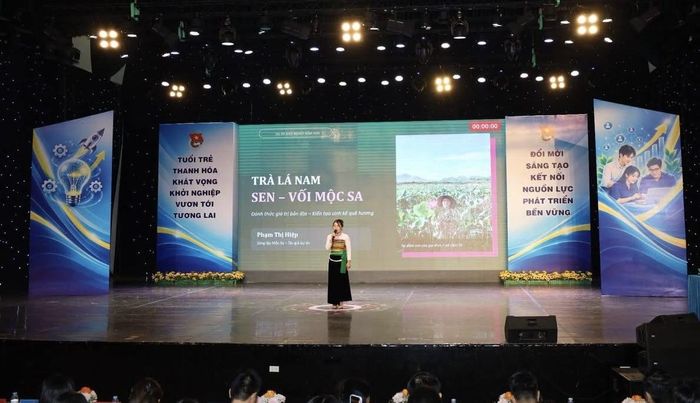 Trà lá nam Sen- Vối mộc sa - một trong 10 dự án tham dự chung kết. Ảnh: TTTH