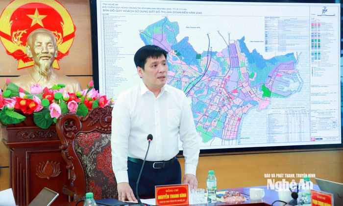 Đồng chí Nguyễn Thanh Bình - Phó Bí thư Tỉnh ủy phát biểu kết luận. Ảnh: Thành Duy