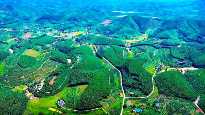  Vẻ đẹp thiên nhiên Hà Tĩnh qua tác phẩm "Bức tranh miền Trung Du" của tác giả Đậu Thanh Bình. Ảnh: Sở VH-TT&DL Hà Tĩnh cung cấp. 