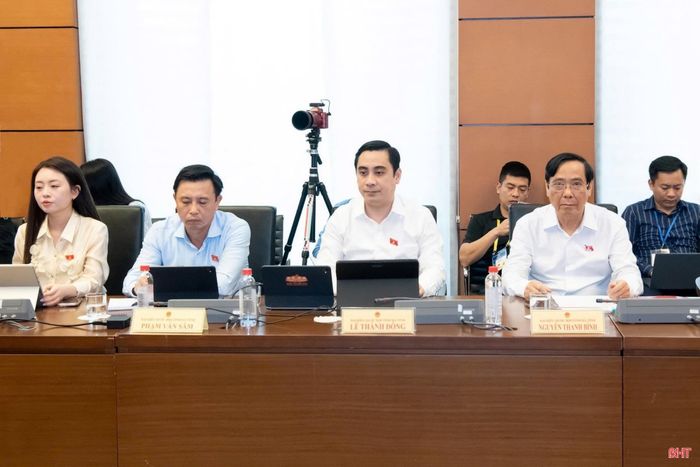  Đoàn ĐBQH Hà Tĩnh tại phiên thảo luận. 