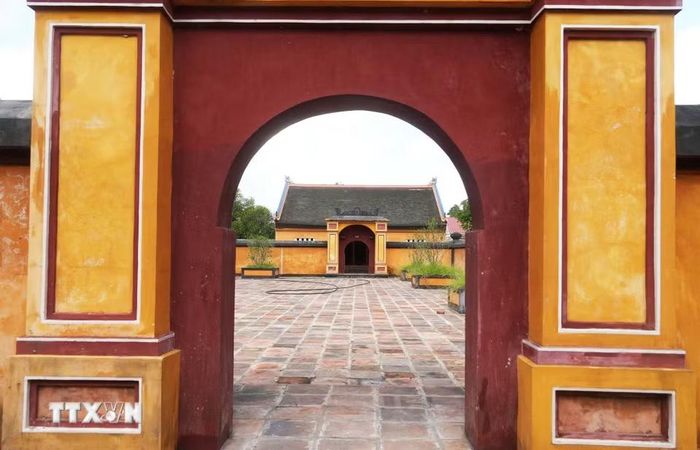 Công trình trong khu vực Trai Cung thuộc Di tích đàn Nam Giao, thành phố Huế được bảo tồn, tu bổ. (Ảnh: Nguyên Lý/TTXVN)