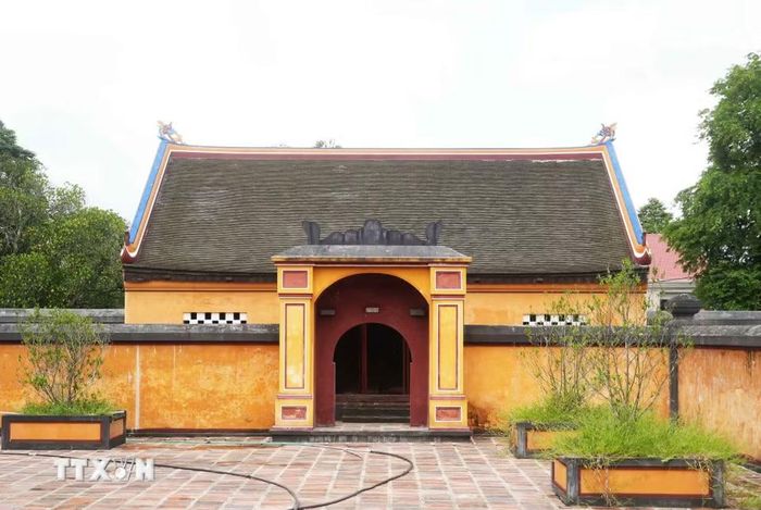 Công trình trong khu vực Trai Cung thuộc Di tích đàn Nam Giao, thành phố Huế được bảo tồn, tu bổ. (Ảnh: Nguyên Lý/TTXVN)