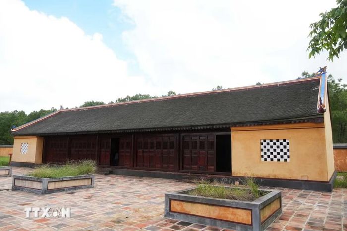 Công trình trong khu vực Trai Cung thuộc Di tích đàn Nam Giao, thành phố Huế được bảo tồn, tu bổ. (Ảnh: Nguyên Lý/TTXVN)