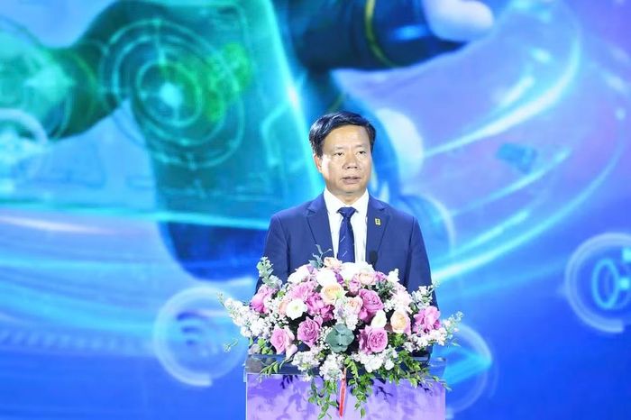 Ông Nguyễn Quang Minh, Tổng Giám đốc NAPAS phát biểu tại lễ khai mạc. (Ảnh: Vietnam+)