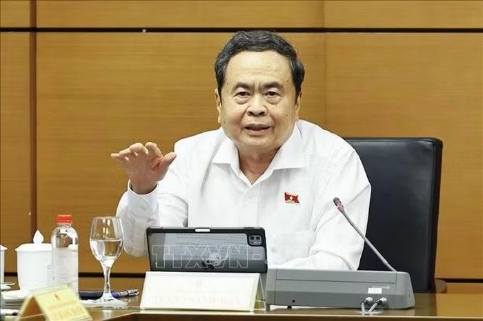 Chủ tịch Quốc hội Trần Thanh Mẫn, đại biểu Quốc hội Thành phố Hồ Chí Minh phát biểu. Ảnh: Doãn Tấn/TTXVN