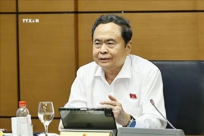 Chủ tịch Quốc hội Trần Thanh Mẫn, đại biểu Quốc hội Thành phố Hồ Chí Minh phát biểu. Ảnh: Doãn Tấn/TTXVN