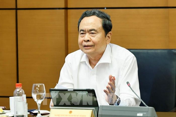 Chủ tịch Quốc hội Trần Thanh Mẫn, đại biểu Quốc hội Thành phố Hồ Chí Minh phát biểu. Ảnh: Doãn Tấn – TTXVN