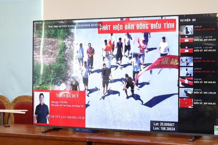 Hình ảnh UAV ghi nhận, nhận diện và hỗ trợ theo dõi các tình huống phát sinh tại hiện trường.