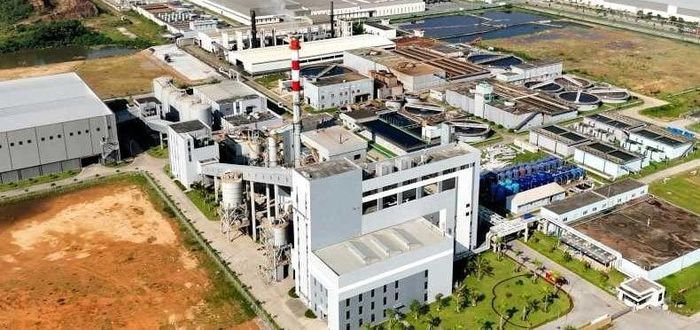 Xử lý nước thải tại khu công nghiệp Texhong Hải Hà. Ảnh: Quang Ninh Media