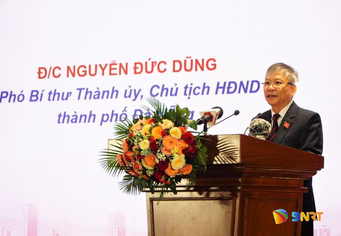 Phó Bí thư Thành ủy, Chủ tịch HĐND thành phố Đà Nẵng Nguyễn Đức Dũng phát biểu chào mừng. Ảnh: VINH ANH