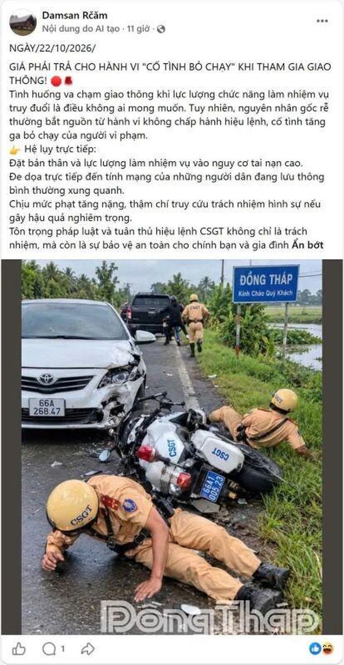 Tài khoản đăng tải thông tin sai sự thật.
