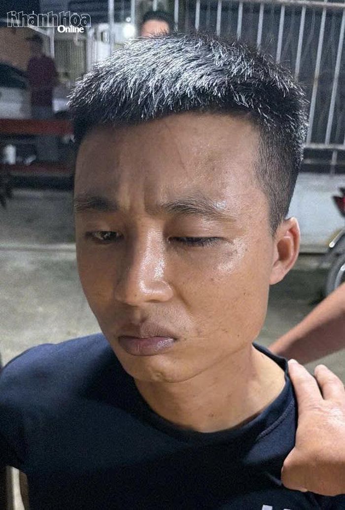 Đối tượng Lê Văn Cường lúc bị bắt.