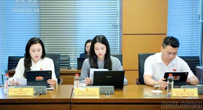 Đại biểu Quốc hội tỉnh Lào Cai tại phiên thảo luận tổ.