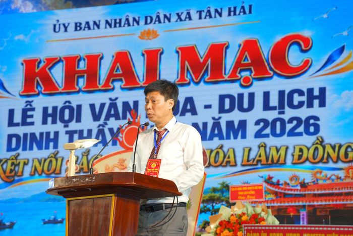 Ông Lưu Xuân Trường, Chủ tịch UBND xã Tân Hải, Trưởng Ban Tổ chức lễ hội