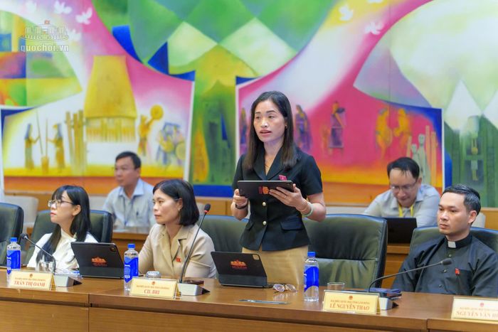 Đại biểu Cil Bri, Đoàn ĐBQH tỉnh Lâm Đồng mong muốn chính sách môi trường cần tính đến tác động khác nhau đối với phụ nữ, trẻ em, hộ nghèo và đồng bào dân tộc thiểu số. (Ảnh: Quốc hội)