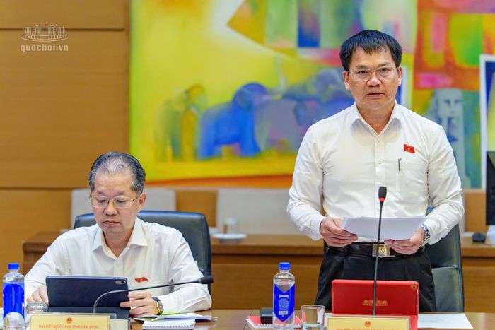 Đại biểu Dương Khắc Mai, Phó trưởng Đoàn chuyên trách Đoàn ĐBQH tỉnh Lâm Đồng phát biểu tại phiên thảo luận tổ. (Ảnh: Quốc hội)
