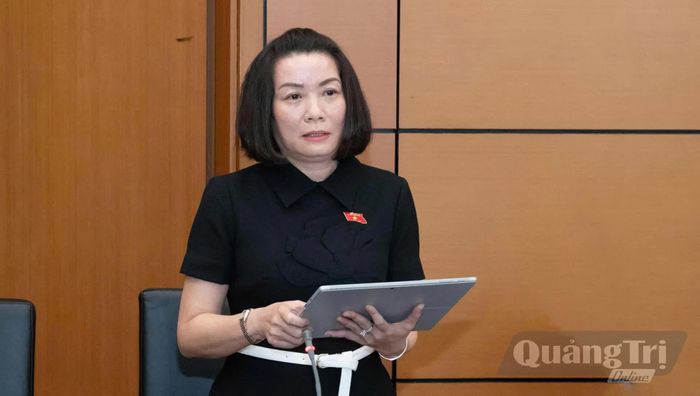 Đồng chí Nguyễn Minh Tâm, Phó trưởng đoàn chuyên trách Đoàn đại biểu Quốc hội tỉnh tham gia thảo luận - Ảnh: C.T.V