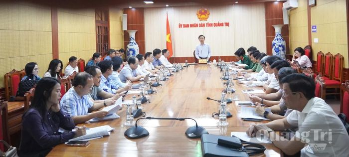 Đồng chí Hoàng Xuân Tân, Phó Chủ tịch UBND tỉnh phát biểu tại buổi làm việc - Ảnh: Nh.V