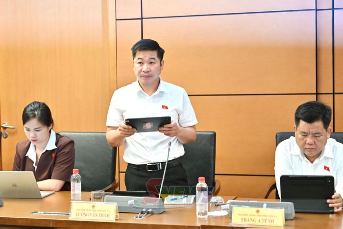Đại biểu Lường Văn Thâm phát biểu.