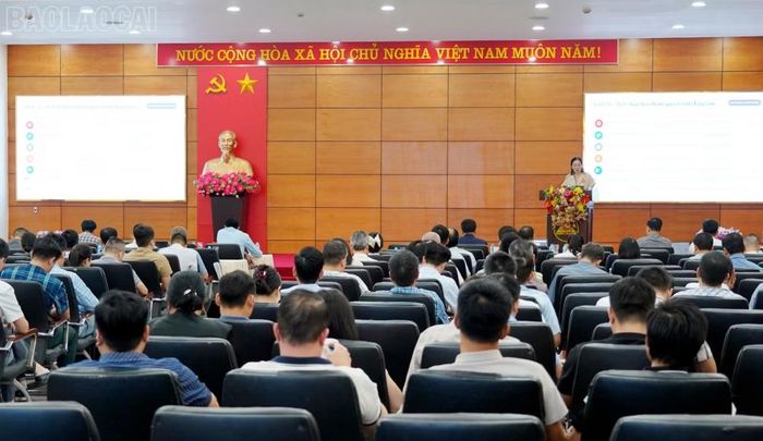 Quang cảnh Hội nghị tuyên truyền, phổ biến pháp luật về địa chất và khoáng sản năm 2026 tại Lào Cai. Ảnh: Báo Lào Cai