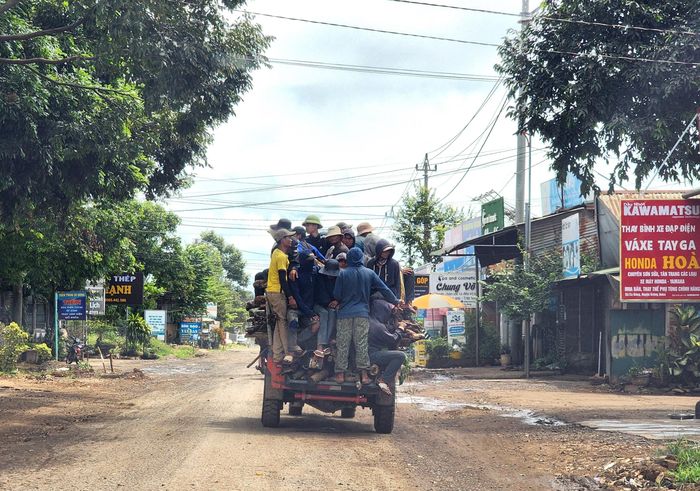 CSGT khuyến cáo người dân không chở người trên thùng phương tiện. Ảnh: N.H
