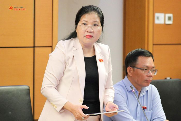 ĐBQH Đinh Thị Phương Lan (Quảng Ngãi) phát biểu. Ảnh: Hồ Long