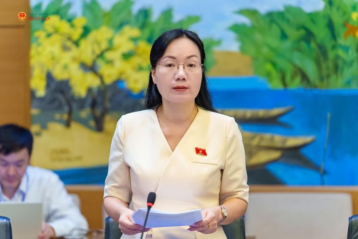 ĐBQH Đỗ Thị Việt Hà (TP. Bắc Ninh) phát biểu. Ảnh: Tiến Cường