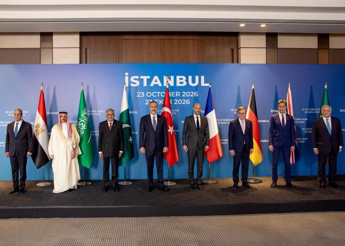 Ngoại trưởng 8 nước tham dự cuộc họp tại Istanbul, Thổ Nhĩ Kỳ. Ảnh Bộ Ngoại giao Arab Saudi/X