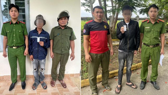 Lực lượng Công an xã Duy Xuyên tổ chức test ma túy ngẫu nhiên cho người lao động trên địa bàn.