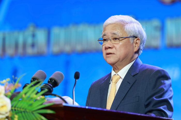 Ông Đỗ Văn Chiến, Ủy viên Bộ Chính trị, Phó Chủ tịch Thường trực Quốc hội - phát biểu tại Chương trình tuyên dương Công nhân Việt Nam tiêu biểu toàn quốc năm 2026. Ảnh: Hải Nguyễn