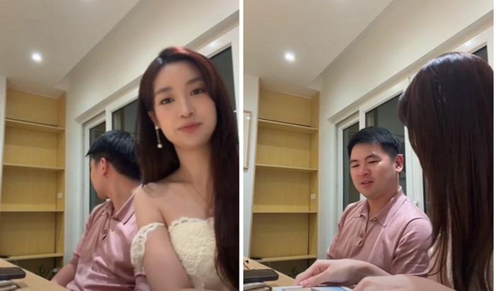 Chủ tịch CLB Hà Nội "hợp tác" quay trend cùng vợ hoa hậu Đỗ Mỹ Linh và bất ngờ khi nhận ra món quà vợ tặng.