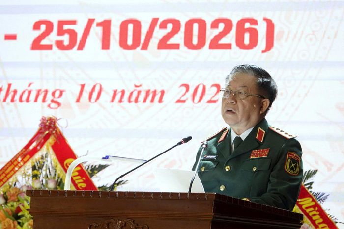 Đại tướng Nguyễn Trọng Nghĩa phát biểu chỉ đạo. Ảnh: PV.