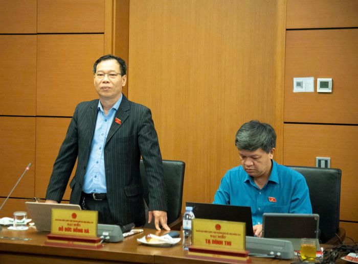 Đại biểu Đỗ Đức Hồng Hà phát biểu tại tổ. Ảnh: Hồ Như Ý