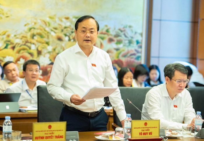 Đại biểu Tô Huy Vũ tham gia thảo luận. Ảnh: Hồ Như Ý