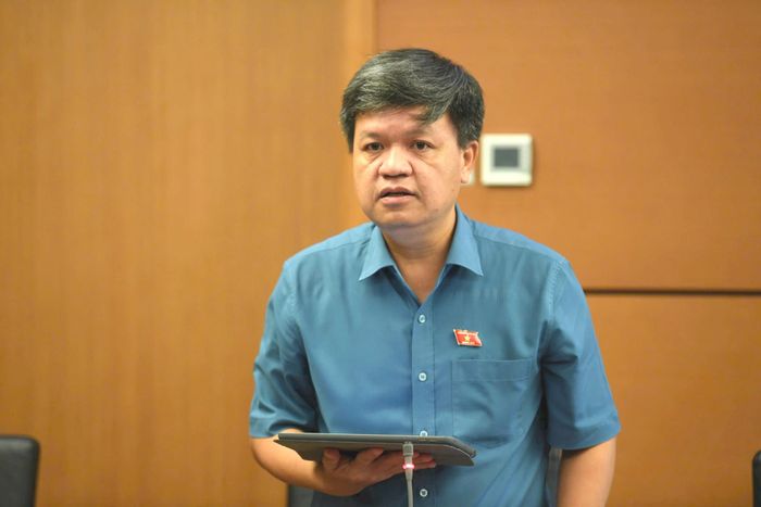 Đại biểu Tạ Đình Thi phát biểu thảo luận. Ảnh: Hồ Như Ý
