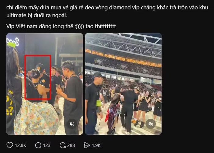 Khán giả đeo vòng chặng khác trà trộn vào khu Ultimate bị mời ra ngoài.