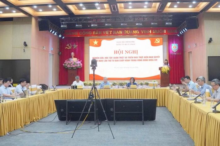 Đảng ủy Bộ Tư pháp tổ chức Hội nghị nghiên cứu, học tập, quán triệt và triển khai thực hiện Nghị quyết Hội nghị lần thứ tư Ban chấp hành Trung ương Đảng khóa XIV. (Ảnh: TL)
