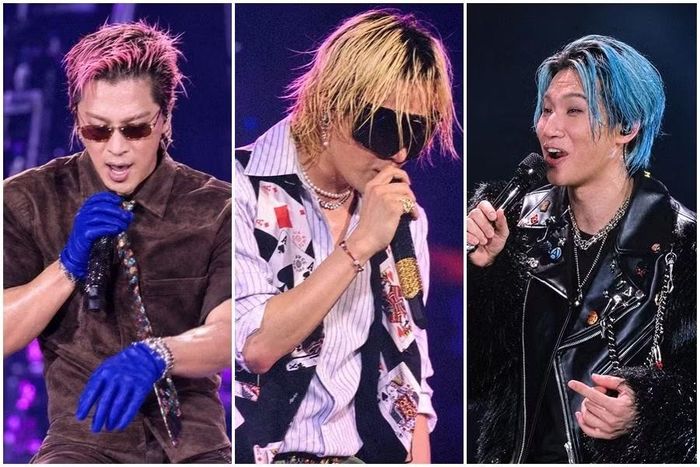 Taeyang, G-Dragon và Daesung biểu diễn một số ca khúc 'hit' của họ tại Sân vận động Mỹ Đình, Hà Nội. Ảnh: VPBank cung cấp