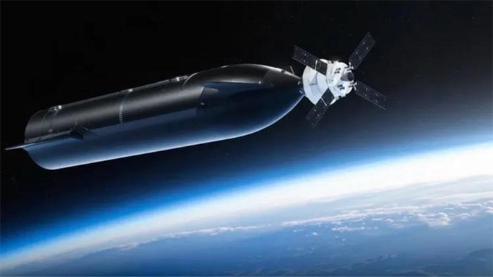 Hình minh họa tàu vũ trụ Starship của SpaceX kết nối với khoang tàu Orion của NASA trong sứ mệnh Artemis III. (Nguồn: SpaceX)